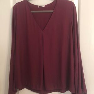 Maroon bell sleeve top